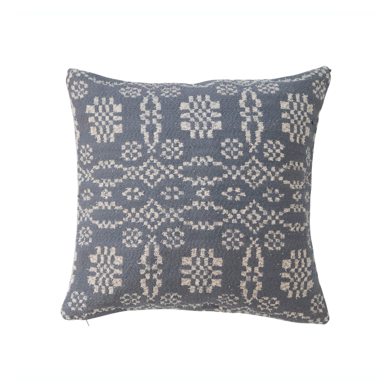 Hello Honey® Slate Blue Woven Cotton Jacquard Pillow